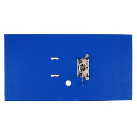 A4, 75 mm, Lamark, PVC, double-sided coating, metal edging, pocket for a spine, collected, blue/blue-4