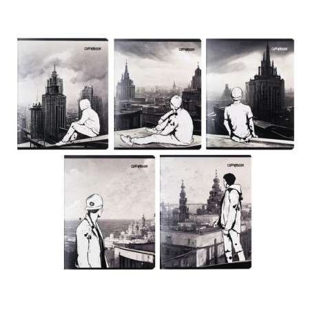 Notebook 96 sheets, in a cage, "Perspective", cover coated cardboard, twin-lak, UV-lak, 5 designs, mix
