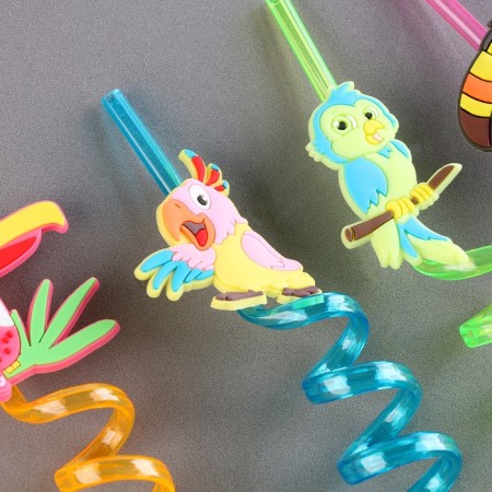Tubes for cocktail "birds" set 4 pcs, color mix-1