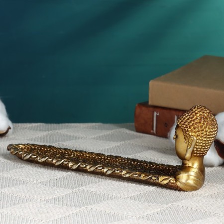 Buddha's head stand for incense, gold-1
