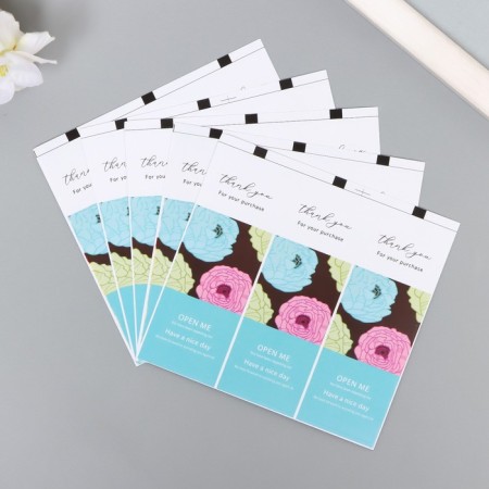 Sticker Paper Gratitude "peonies" set of 50 pcs 9x3 cm-2