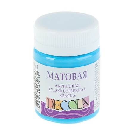 Acrylic matte paint 50 ml, ZHK Decola, sky blue, 14328512