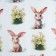 Paper packing craft white "Rabbit with daisies", 50 x 70 cm