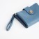 Women's wallet on the button, blue color