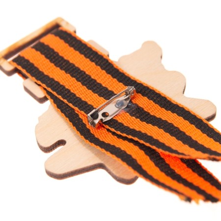 Wooden icon "May 9!", With a ribbon, eternal flame-2
