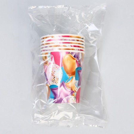 A single -time paper glass "balls", 250 ml, set 6 pcs-2
