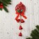 Decoration New Year's "Cozy Fairy Tale" Bells Patterned ball, 10x27 cm, red