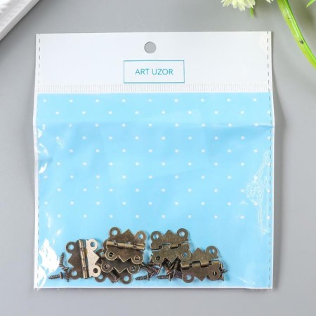 Loop for casket metal curly bronze set 6 pcs 1.5x2.1 cm-2
