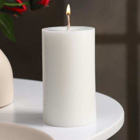 Candle-cylinder smooth, 6x10 cm, white, 20 hours