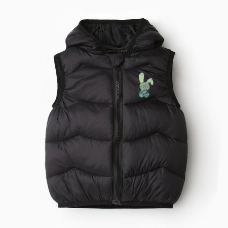 Warm vest of children, black color, height 92-98 cm