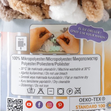 Yarn "Puffy fine color" 100% micropoliester 14.5m/100g (6403)-3