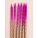 Candles for the Cake "High Spiral", 6 pcs, pink gradient with gold