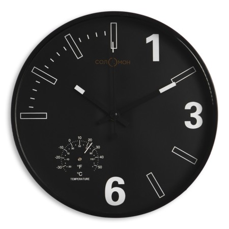 Wall clock, series: interior, "Griik", D-30 cm, with thermometer