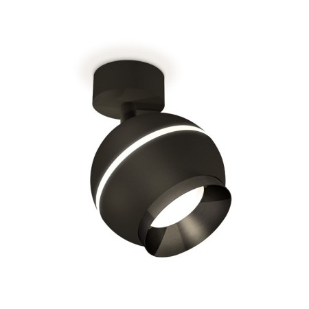 A set of rotary lamp with additional backlight by Ambrella Light, Techno, XM1102001, GU5.3, Black Black Sand Color