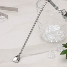 Spoon-pipe for a stainless steel cocktail “shell”, length 21 cm, silver color