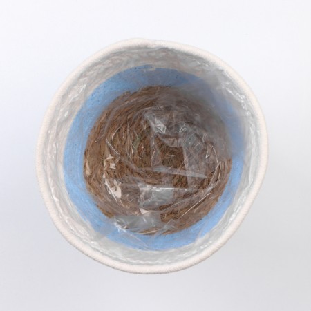 Kashpo wicker "Namibia", 21.5x21.5x18.8 cm, natural, blue, white-4
