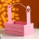 Kashpo wooden 25.5 × 15 × 30 cm "arom", handle rope, pink coral