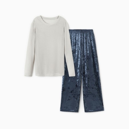 Home Home (longshit and trousers) KAFTAN "velvet", 52-54, gray/pigeon-5