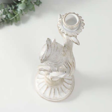 Polystone candlestick "White parrot on a branch" for metal 12.4x12.2x36 cm-4
