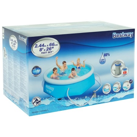 Basin of the inflatable FAST SET, 244 x 66 cm, filter pump, from 6 years old, 57268 Bestway-7