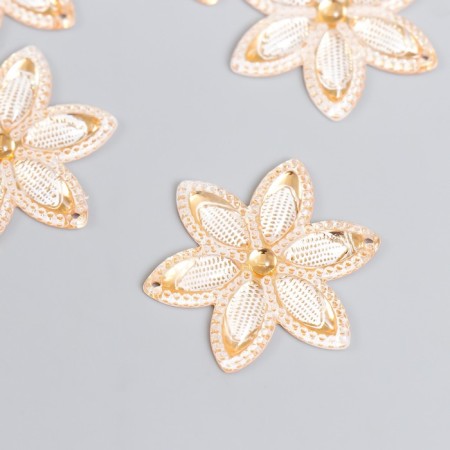 Decor for creativity plastic "Crystal flower" Transparent 3x3 cm