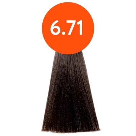 Cream-color hair Permanent Ollin Professional N-Joy, tone 6/71, dark corrone-pepper, 100 ml-1