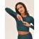 Crype female top with long sleeve Mirey Crop Top Manica Lunga, size 46-48, emerald color