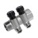 Collector "STM" Profi, with valves, 1 "x1/2", 2 outputs, nickel.