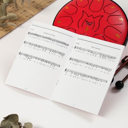 Musical instrument glucophone, red, 11 petals, 17 x 8 cm-5
