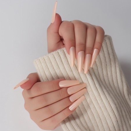 Base overhead nails, 100 pcs, in a container, beige color-11