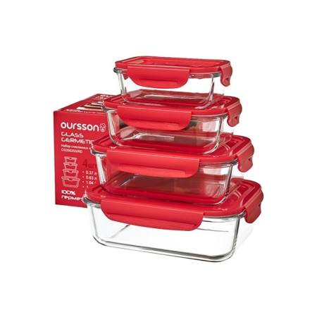A set of glass containers Oursson 0.37/ 0.63/ 1/ 1.5 l, 4 pcs-6