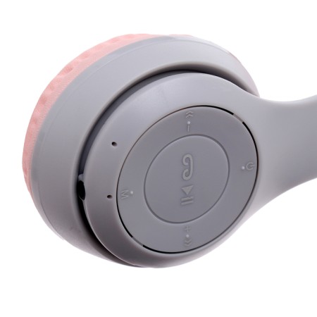 Wireless “cats” headphones, sound and light effects, folding, gray color-4