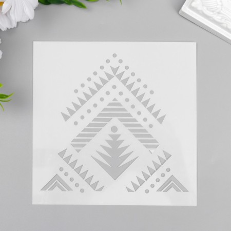 Stencil plastic "Geometric pattern - Indians" 13x13 cm