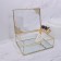 Great organizer for storage, with a lid, glass, with a mirror -bottom, 1 section, 20 × 16 × 6.5 cm, the color is transparent/copper