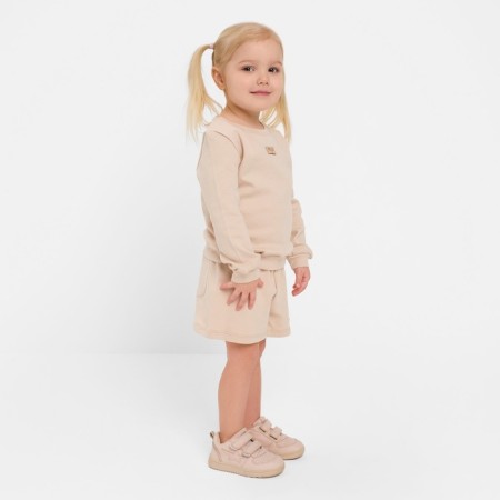Kidsa (sweatshirt, shorts) minku, beige color, height 110 cm-1