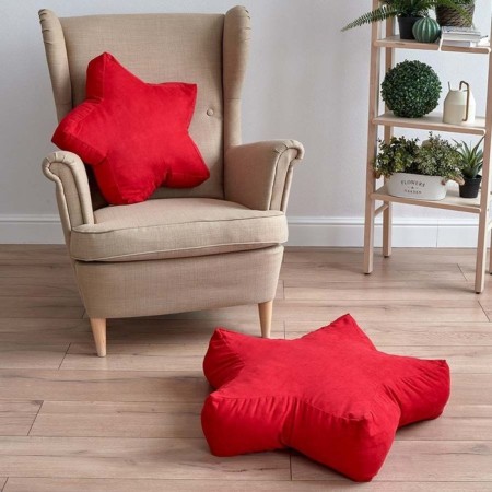 Decorative pillow "Stars", size 55x55x12 cm, red color
