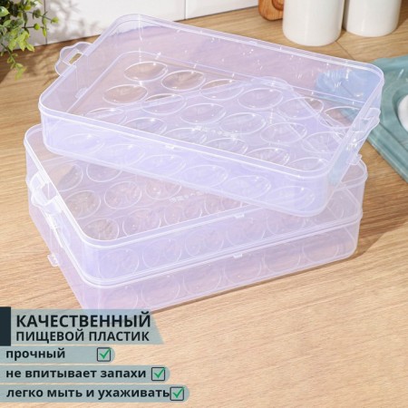 Egg storage container, 31.5 × 22 × 17.5 cm, 1 tier 24 cells, color mix-1