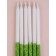 Candles for the cake "Shiny radiance", 6 pcs, white with green