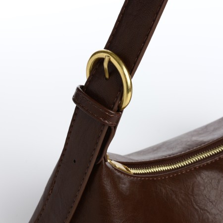 Bag Women's Baget with zipper, brown color-6