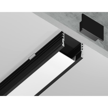 Profile aluminum overhead ambrella Illumination alum Profile, GP1750BK, 2000x12x15.7 mm, black color, matte dial-3