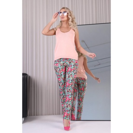 Female trousers, size 48, turquoise color-2