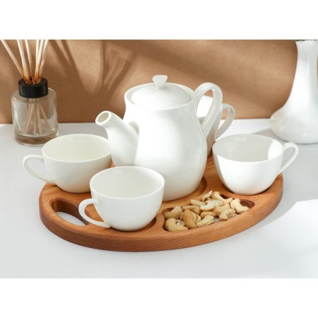 A trace of tea for 4 ADELICA persons, 32 × 26 × 1.8 cm, an array of birch, saturated with mineral oil