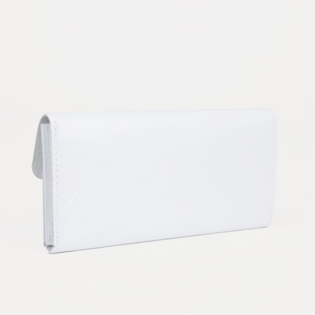 Women's wallet on the button, white color-1