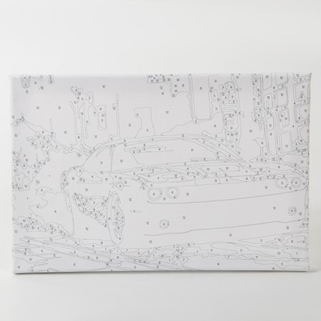 Picture on numbers with a subframe and garland "Machine", 20 x 30 cm-6