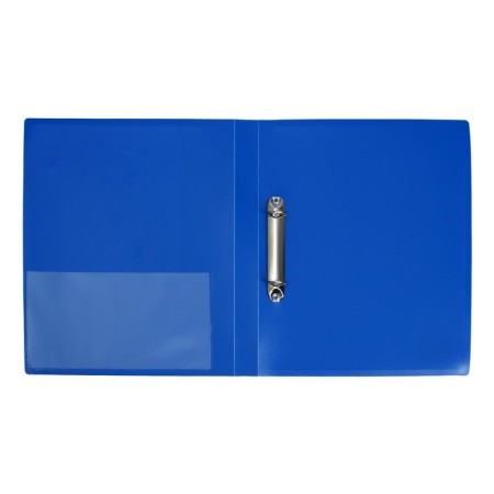Folder on 2 rings A4, Calligrata, 25 mm, 700 μm, internal and end pocket, blue-1
