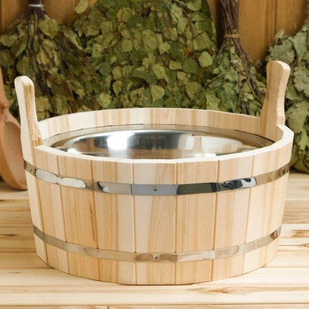 Gang made of linden, 15 l, two -handed, stainless insert-3