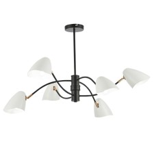 Ceiling EVOLUCE lamp. Sle103602-06. Satta. 6x40 watts, E14, 89x89x53.5 cm, black color, gold