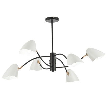 Ceiling EVOLUCE lamp. Sle103602-06. Satta. 6x40 watts, E14, 89x89x53.5 cm, black color, gold
