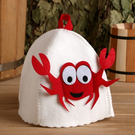 Bath cap with children's applique "Krabik" felt