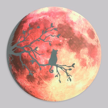 Stick 3D Interior "Full Moon", luminous, 30x30cm-1